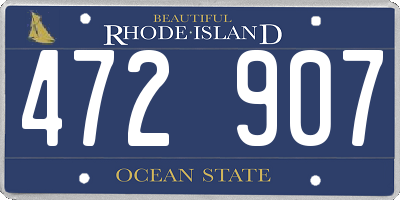 RI license plate 472907