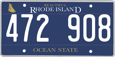 RI license plate 472908