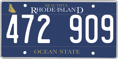 RI license plate 472909