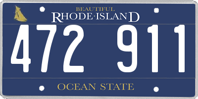 RI license plate 472911