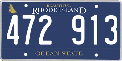 RI license plate 472913