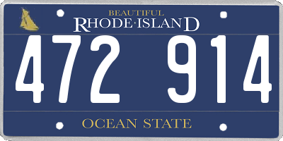 RI license plate 472914