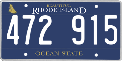 RI license plate 472915