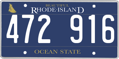 RI license plate 472916