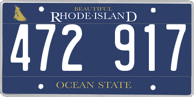 RI license plate 472917