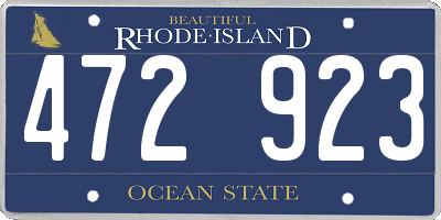 RI license plate 472923