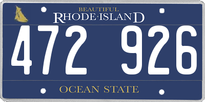RI license plate 472926