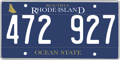 RI license plate 472927
