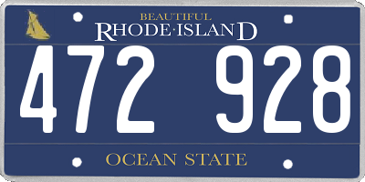 RI license plate 472928