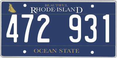 RI license plate 472931
