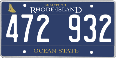 RI license plate 472932