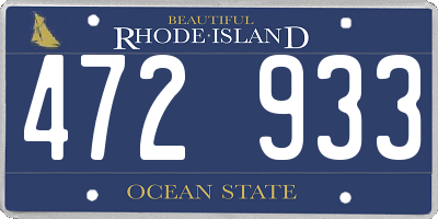 RI license plate 472933