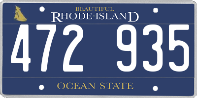 RI license plate 472935