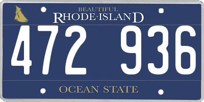 RI license plate 472936
