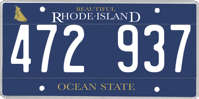 RI license plate 472937