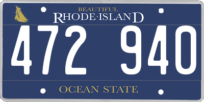 RI license plate 472940