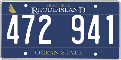 RI license plate 472941