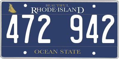 RI license plate 472942