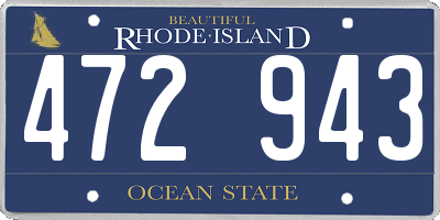 RI license plate 472943