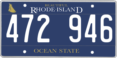 RI license plate 472946