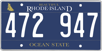 RI license plate 472947
