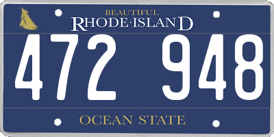 RI license plate 472948