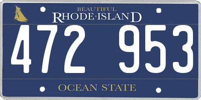 RI license plate 472953