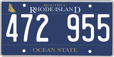 RI license plate 472955