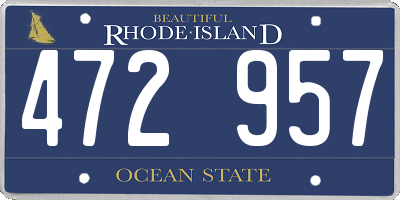 RI license plate 472957