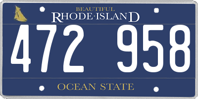 RI license plate 472958
