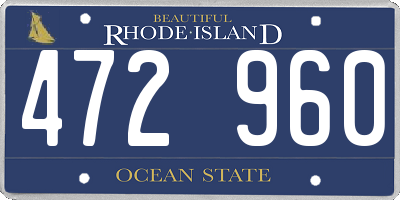 RI license plate 472960