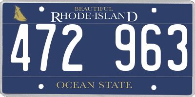 RI license plate 472963