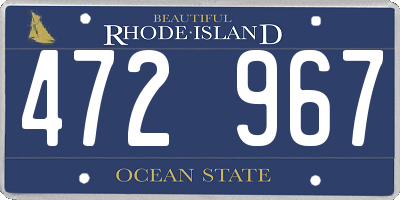 RI license plate 472967