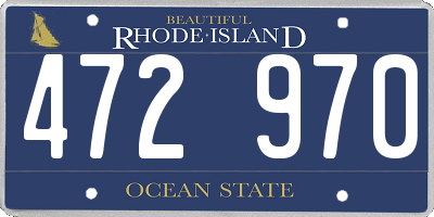 RI license plate 472970
