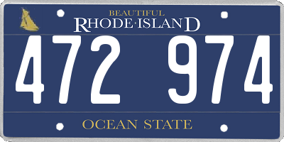 RI license plate 472974
