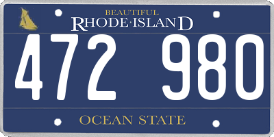 RI license plate 472980