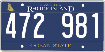 RI license plate 472981