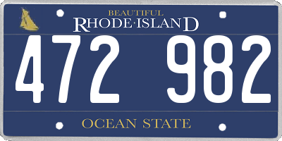 RI license plate 472982