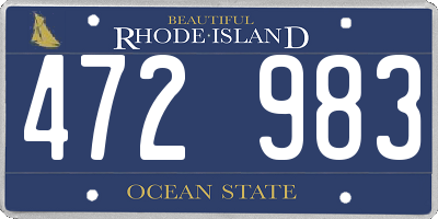RI license plate 472983