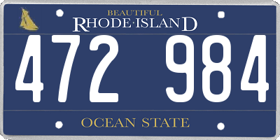 RI license plate 472984
