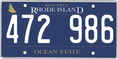 RI license plate 472986