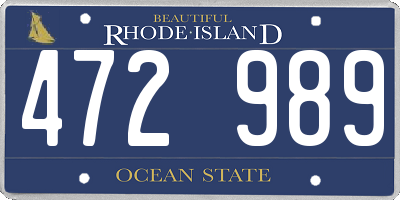 RI license plate 472989