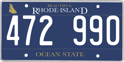 RI license plate 472990