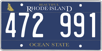 RI license plate 472991
