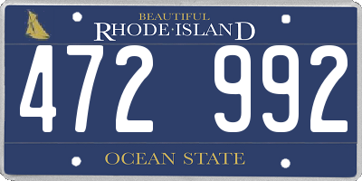 RI license plate 472992