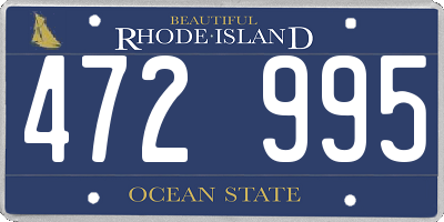 RI license plate 472995