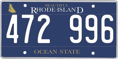 RI license plate 472996