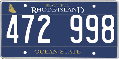 RI license plate 472998
