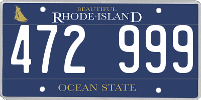 RI license plate 472999