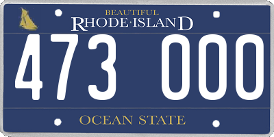 RI license plate 473000